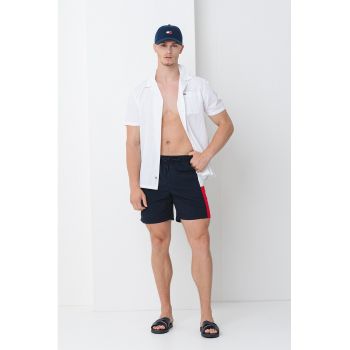 Pantaloni scurti de baie cu logo si talie elastica