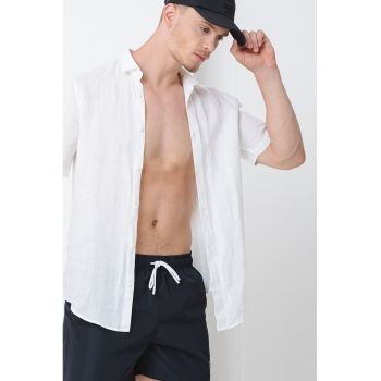 Pantaloni scurti de baie cu snur de ajustare si detaliu logo