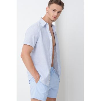 Pantaloni sucrti de baie cu snururi si model uni