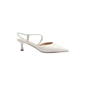Pantofi slingback de piele cu varf ascutit