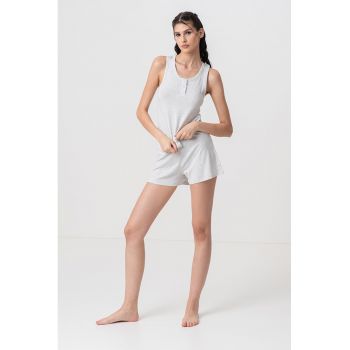 Pijama cu pantaloni scurti din amestec de bumbac organic si modal