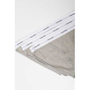 Set de chiloti din amestec de bumbac cu logo in talie - 3 perechi