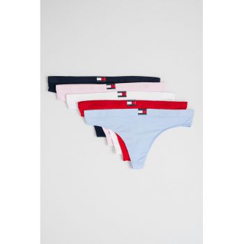 Set de chiloti tanga cu logo - 5 perechi