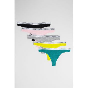 Set de chiloti tanga cu logo - 5 perechi