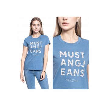 Tricou Dama T-Shirt -  Alina C Print - XS INTL - Albastru - Culoare Copen Blue - Material 100% Bumbac - Croi Slim Fit - Model Dominant Print