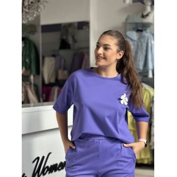 Bluza simpla mov din vascoza