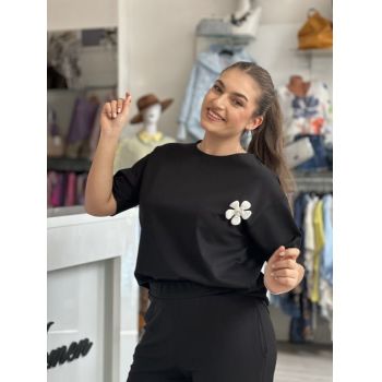 Bluza simpla neagra din vascoza