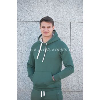 Hanorac verde cu gluga