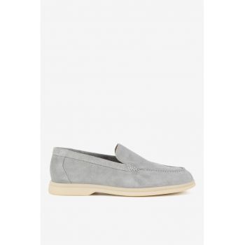 Mocasini dama  5903698620503 - Piele intoarsa - Gri