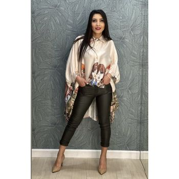Pantaloni kaki din piele ecologica