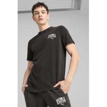 Tricou din bumbac cu decolteu la baza gatului