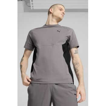 Tricou lejer din bumbac cu decolteu la baza gatului