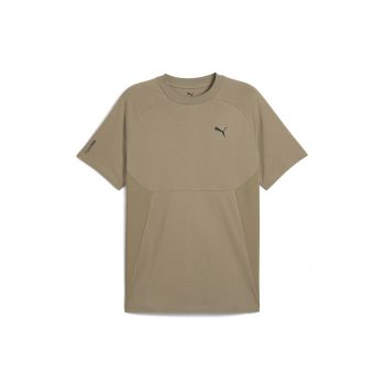 Tricou lejer din bumbac cu decolteu la baza gatului