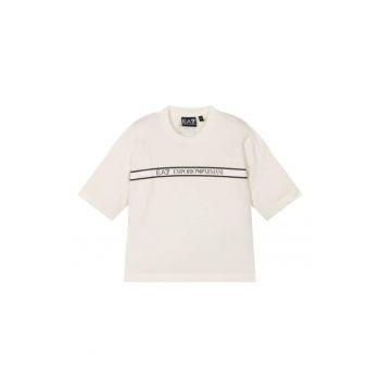 Tricou  pentru Fete - boy tee extended logo - 7B000069-AF10378-U0005 - Alb
