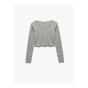 Bluza crop cu decolteu rotund