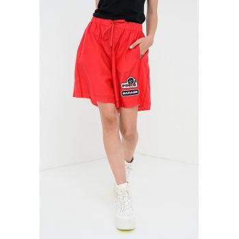 Pantaloni scurti din amestec de bumbac cu snur in talie
