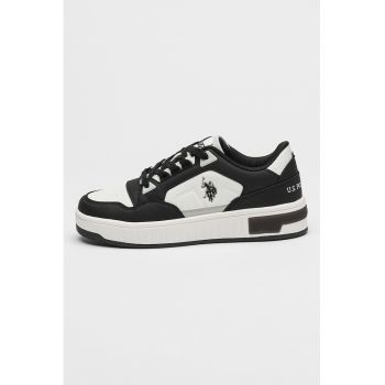 Pantofi sport din piele ecologica cu aspect contrastant