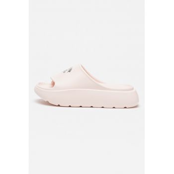 Papuci flatform cu logo Leton
