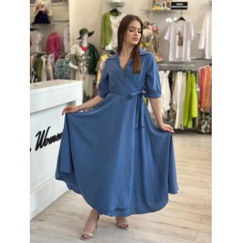 Rochie albastra petrecuta