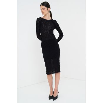Rochie midi cu spate decupat