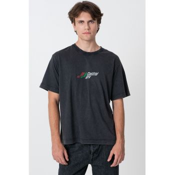 Tricou de bumbac cu design grafic pe partea din spate