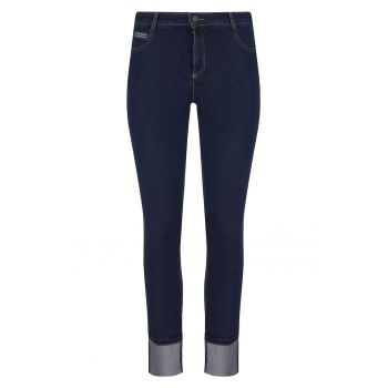 Blugi slim fit cu mansete