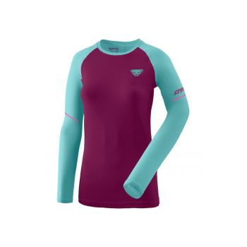 Bluza alergare dama  Alpine Pro Visiniu/Turcoaz 46/40