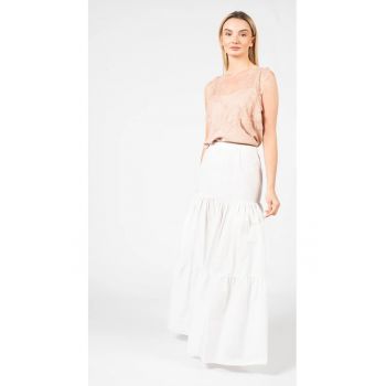 Fusta maxi evazata Dignity 2 - Alb - 34