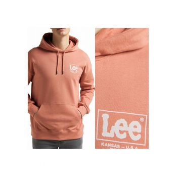 Hanorac Barbati -  Logo Loose Hoodie - Portocalie - Croi 100% Bumbac - 2 Buzunare - Inchidere Fara
