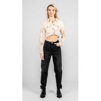 Jacheta crop din denim - ieftina