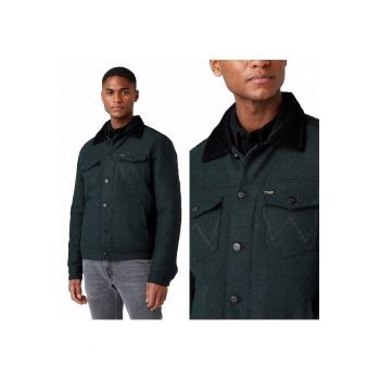 Jacheta De Tranzitie -  Wool Trucker - 2XL INTL - Verde - Croi Normal - Inchidere Nasturi - Numar De Buzunare 4 - Compozitie Material 89% Poliester - 11% Lana