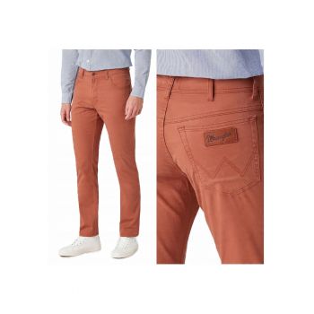 Pantaloni Barbati -  Texas Slim - W31 X L32 - Portocalii - Croi Slim Fit - Stil Conic / Ajustat - Inaltime Talie Medie / Regulata - Numar De Buzunare 5