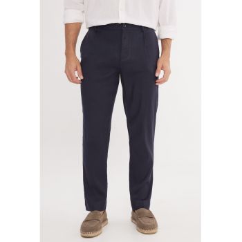 Pantaloni chino din amestec de in