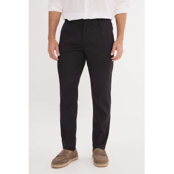 Pantaloni chino din amestec de in
