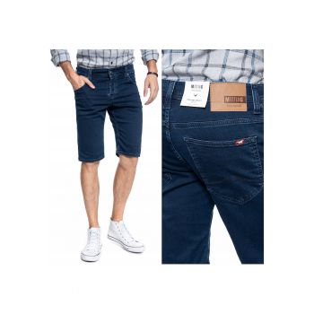 Pantaloni Scurti Din Denim -  Chicago Short - 38 UE - Albastru - Croi Slim Fit - Stil Conic / Ajustat - Inaltimea Taliei Medie / Regulata - Inchidere Nasturi