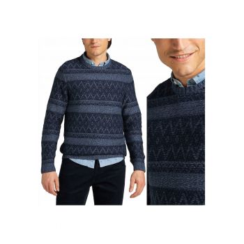 Pulover Barbati -  Crew Seas Knit - M INTL - Albastru - Croi Normal - 100% Bumbac - Fara Inchidere - Decolteu Rotund