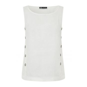Bluza alba fara maneci din canepa