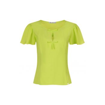 Bluza cu funde decorative si maneci fluture - XL