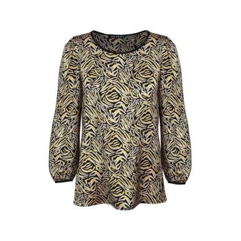 Bluza cu imprimeu abstract si maneci lungi