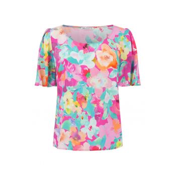 Bluza cu imprimeu floral din viscoza