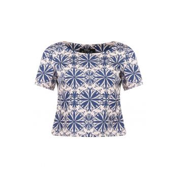 Bluza cu maneca scurta si imprimeu geometric