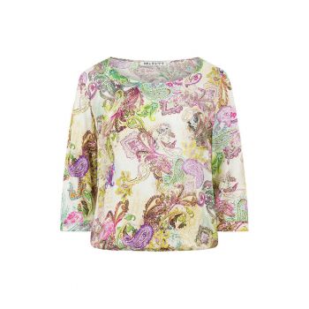 Bluza cu maneci 7/8 si imprimeu Paisley - L