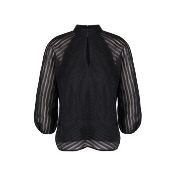 Bluza din chiffon cu insertii semi-transparente