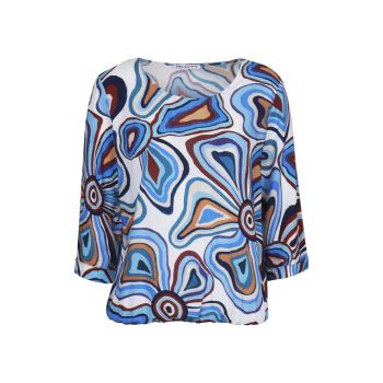 Bluza din viscoza cu imprimeu abstract