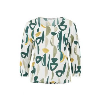 Bluza din viscoza - cu maneci 7/8 si motive abstracte