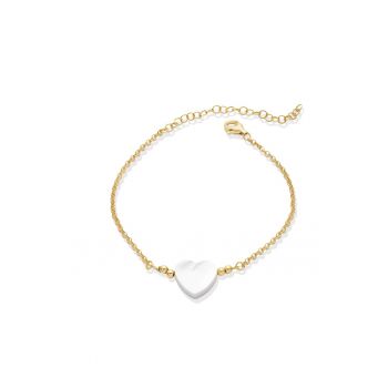 Bratara de gleza din argint veritabil cu talisman inima din Mother of Pearl