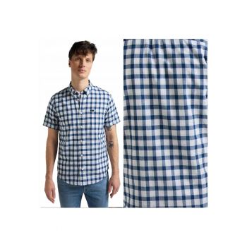 Camasa Barbati -  Button Down Ss - M INTL - Albastru - Croi Regular Fit - Stil Regular - Inchidere Nasturi - Compozitie Material 100% Bumbac de firma originala