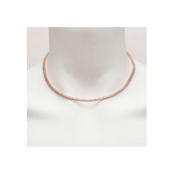 Colier Tennis Din Argint Gold-Rose