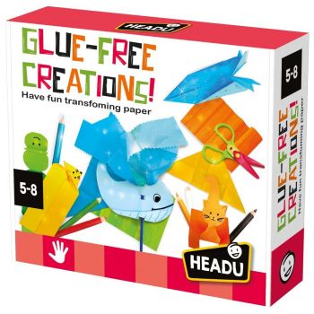 Headu - Set de creatii fara lipici cu 6 tipuri diferite de hartie 5-8 ani