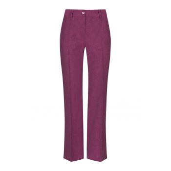Pantaloni crop din amestec de in